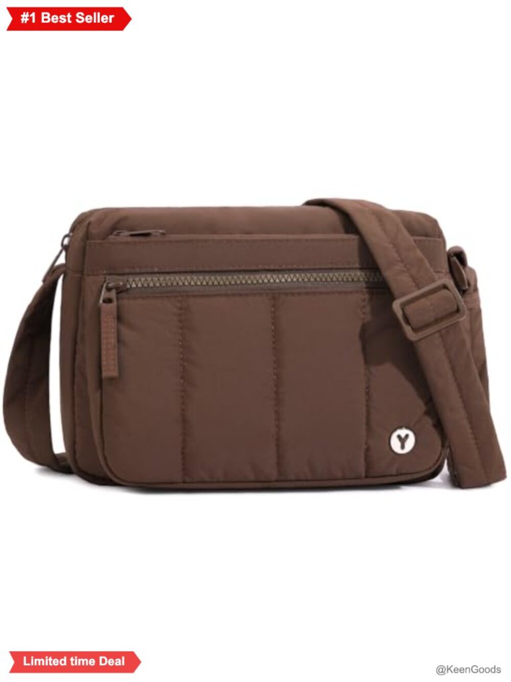 Quilted Nylon Puffer Crossbody Bag Lightweight Travel Purse Adjustable Strap